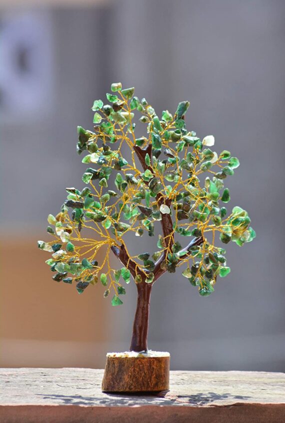 Green Aventurine 300 Beads Tree With Wooden Base