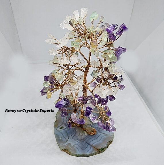 Amethyst Crystal Quartz 300 Beads Tree With Coaster Base