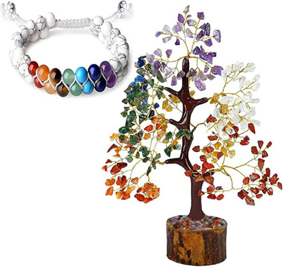 7 Chakra 300 Beads Tree With Howlite Double Layer Chakra Adjustable Bracelet
