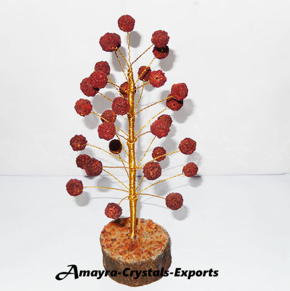 Rudraksh Stone Tree With Wooden Base