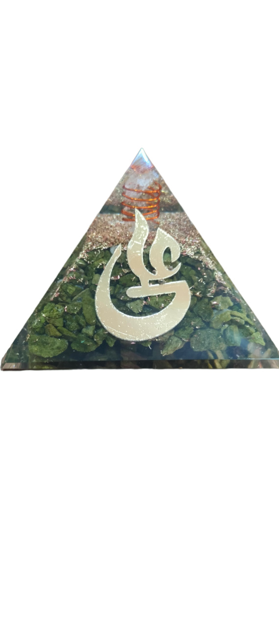 Orgonite Green Jade Islamic Ali pyramid