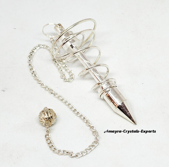 Beautiful Silver Big Size Coil Metal Pendulum