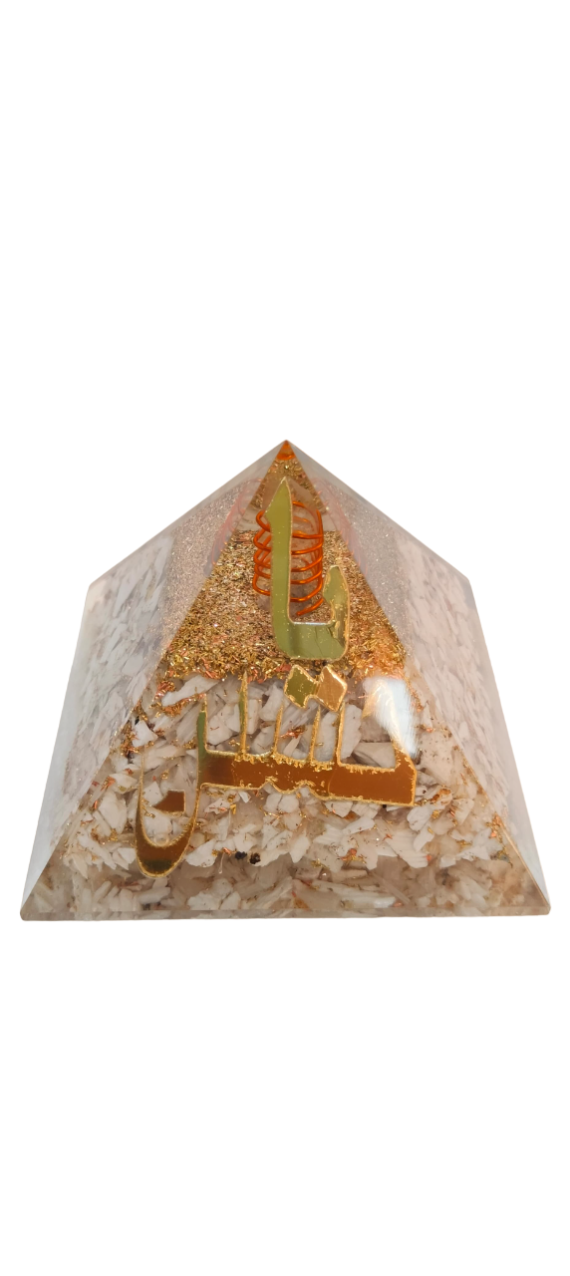 Orgonite White Agate Islamic Yasin Pyramid