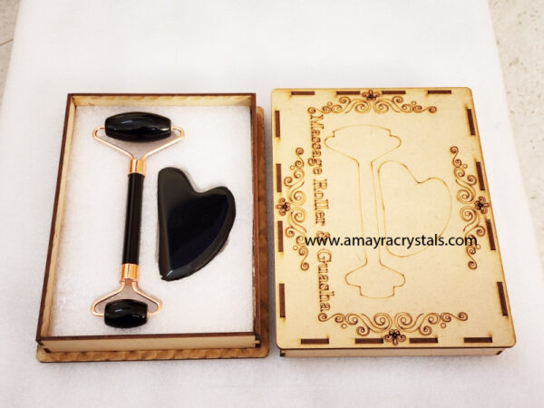 Green Aventurine Face Massager Roller And GuaSha Set - Image 6