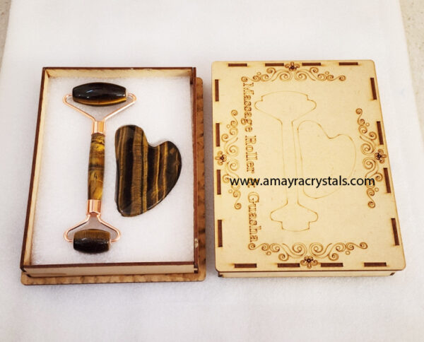 Green Aventurine Face Massager Roller And GuaSha Set - Image 3