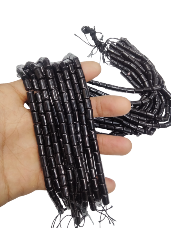 Black Onyx Natural Pipe Beads Strands