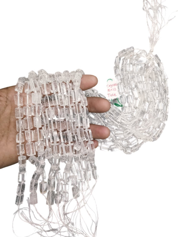 Crystal Quartz Natural Tube Beads Strands