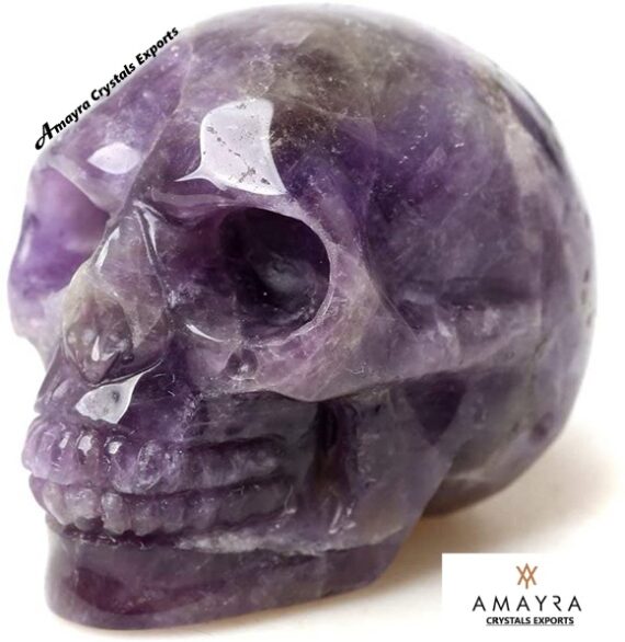 Natural Gemstone Amethyst Skull