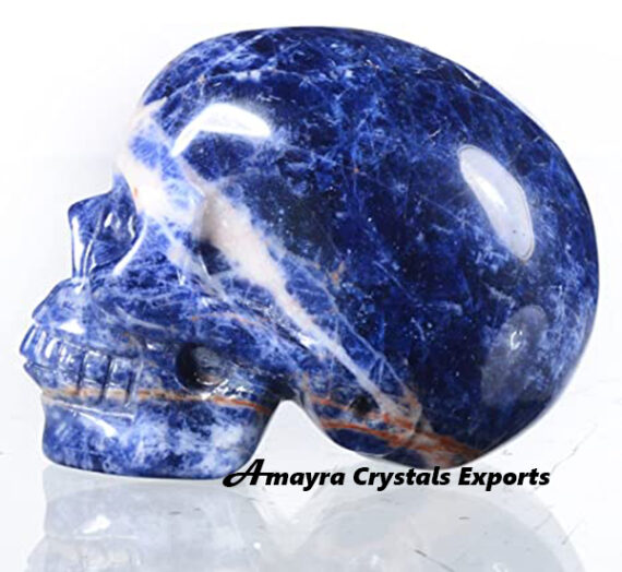 Natural Gemstone Sodalite Skull