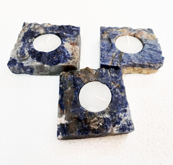 Natural Gemstone Sodalite Candle Holder
