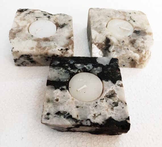 Natural Gemstone Rainbow Moonstone Candle Holder