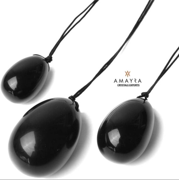 Natural Black Obsidian Eggs