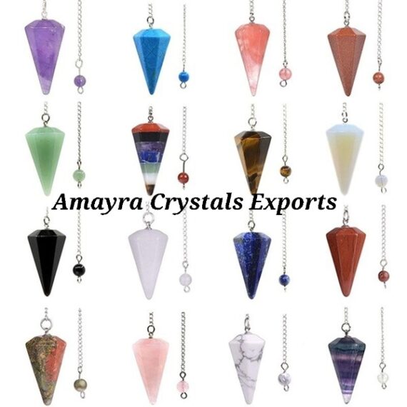 Gemstone Natural Mixed Gemstone Assorted Facetted Pendulum