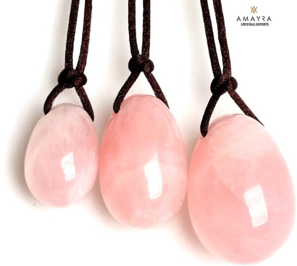 Natural Rose Quartz Yoni Eggs - Image 2