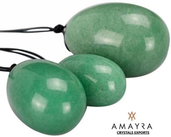 Natural Green Aventurine Yoni Eggs - Image 2
