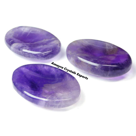 Gemstone Amethyst Thumb Indent Worry Stone