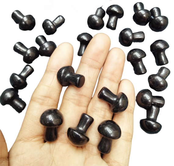 Gemstone Black Obsidian Baby Mushroom