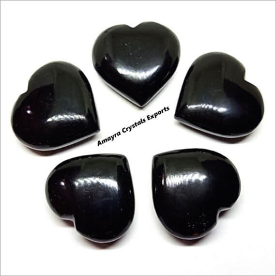Gemstone Black Obsidian Pub Hearts