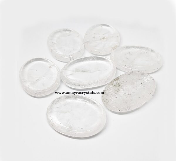 Natural Gemstone Crystal Quartz Thumb Worry Stone - Image 2