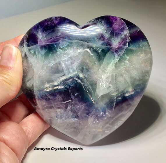 Gemstone Fluorite Pub Hearts