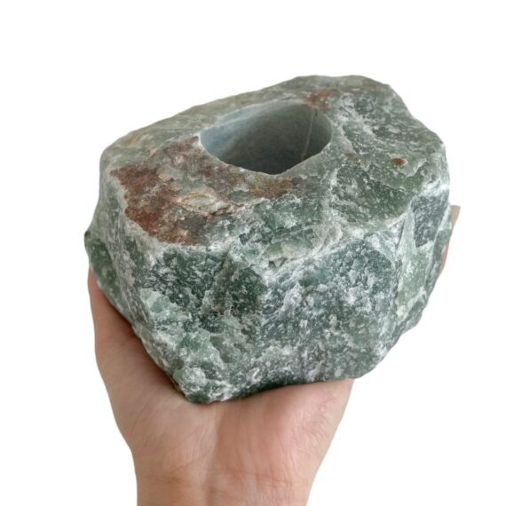 Natural Gemstone Green Aventurine Candle Holder