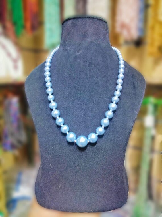 Gemstone Natural Blue Moti Pearl Necklace
