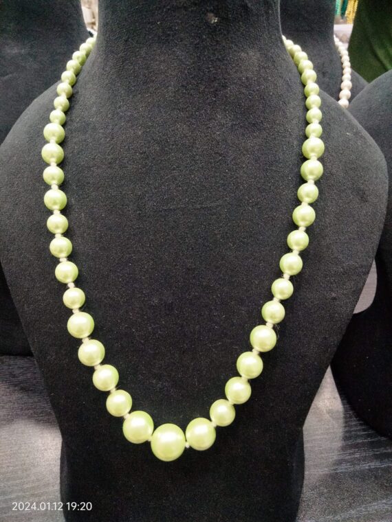 Gemstone Natural Green Stone Pearl Necklace