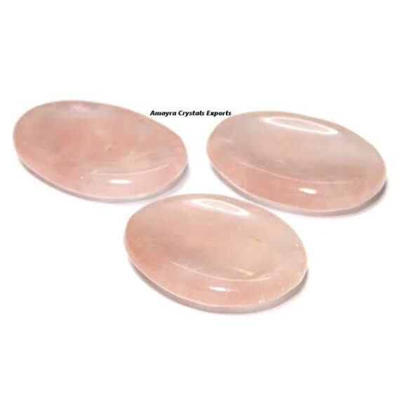 Natural Gemstone Rose Quartz Thumb Worry Stone