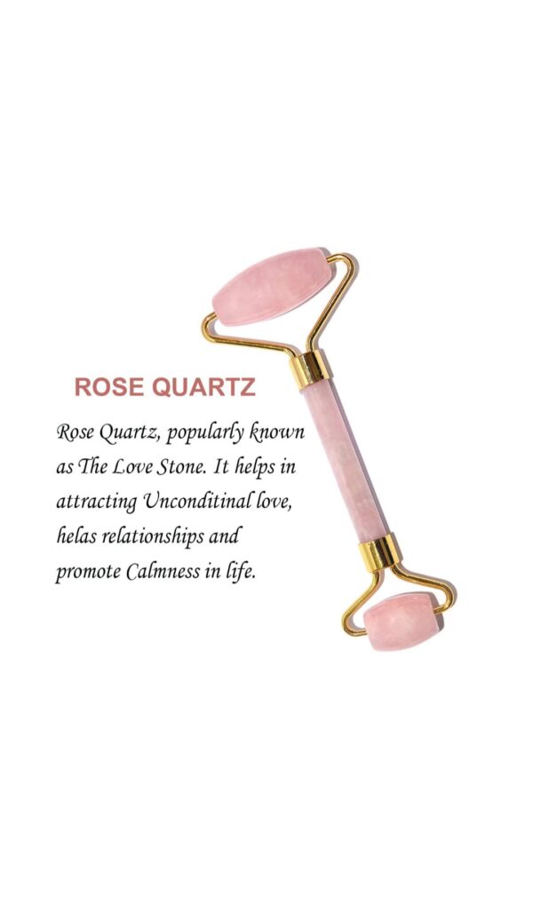 Gemstone Rose Quartz Face Roller - Image 3