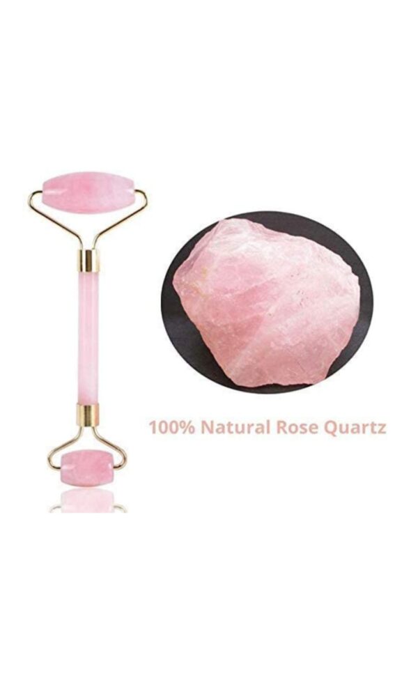 Gemstone Rose Quartz Face Roller - Image 4