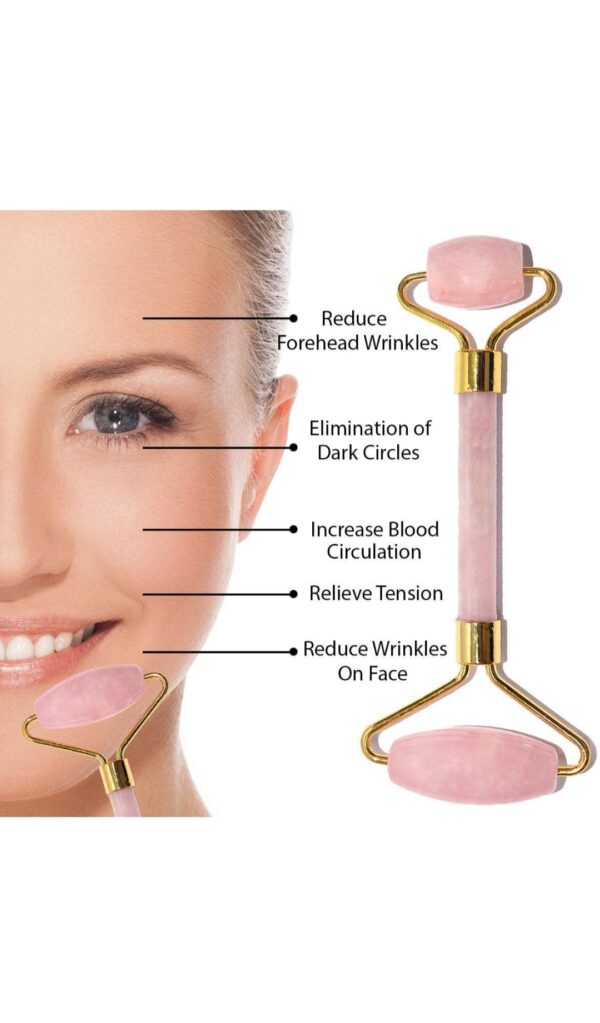 Gemstone Rose Quartz Face Roller - Image 5