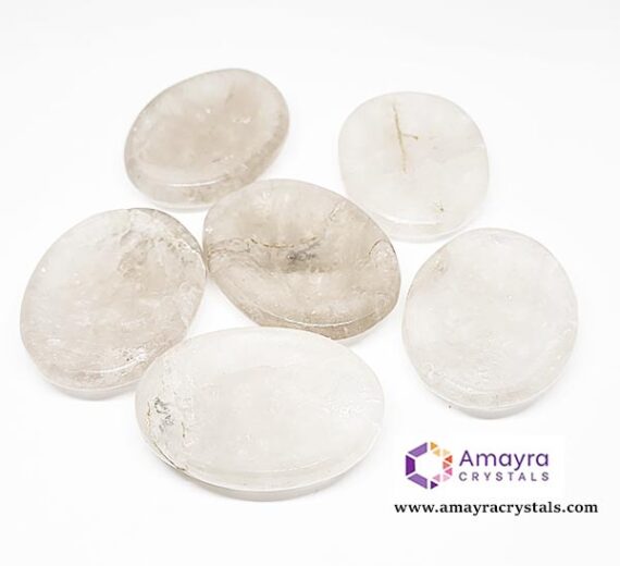 Natural Gemstone Smoky Quartz Thumb Worry Stone