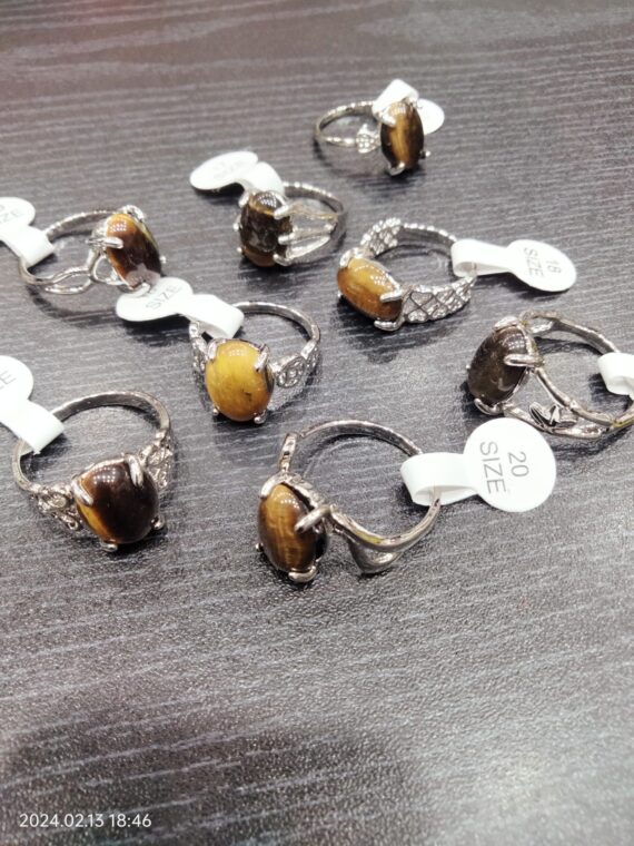 Gemstone Tiger Eye Women Finger Ring