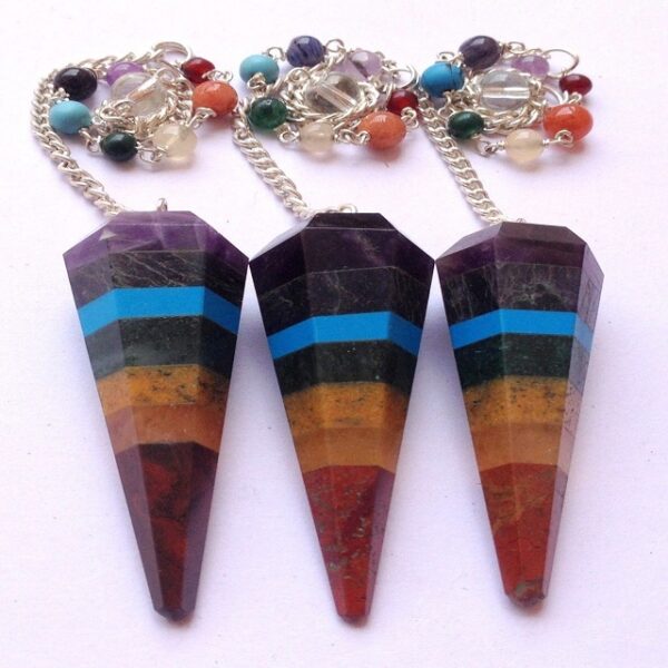 Gemstone Natural Mixed Gemstone Assorted Facetted Pendulum - Image 2
