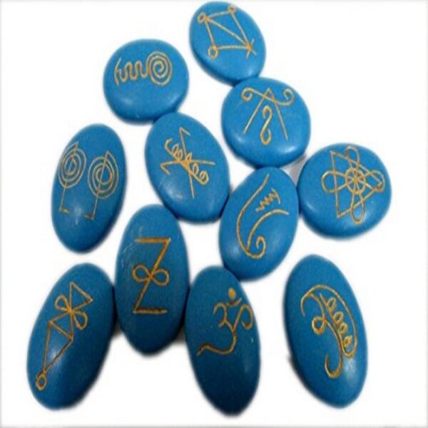 Gemstone Angelite Engraved 9 Piece Karuna Set - Image 2