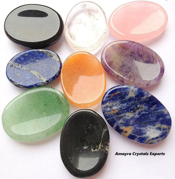 Natural Mixed Assorted Gemstone Worry Stone
