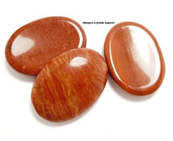 Natural Gemstone Red Jasper Thumb Worry Stone