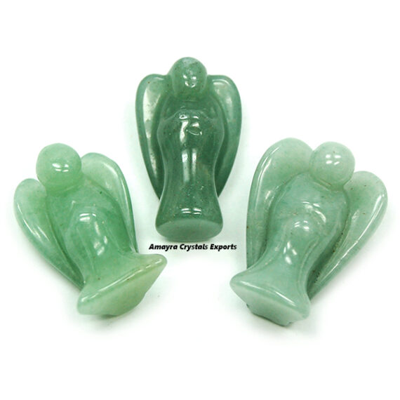 Natural Gemstone Green Aventurine 2 Inch Angel