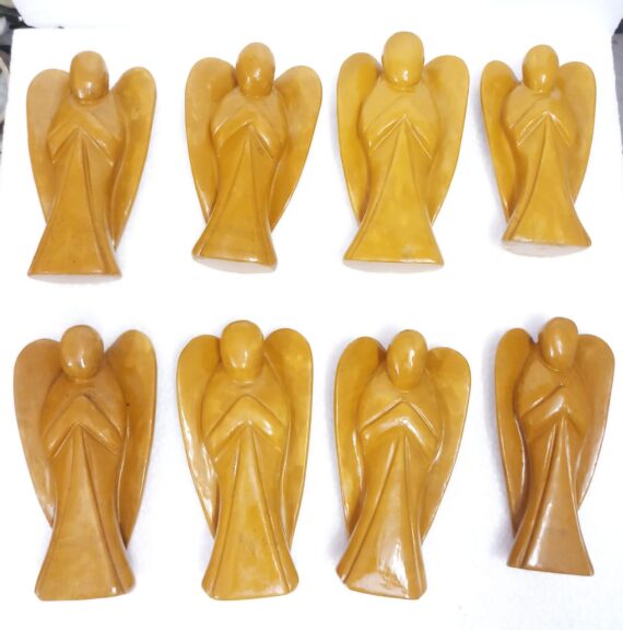 Natural Gemstone Yellow Jasper 3 Inch Angel