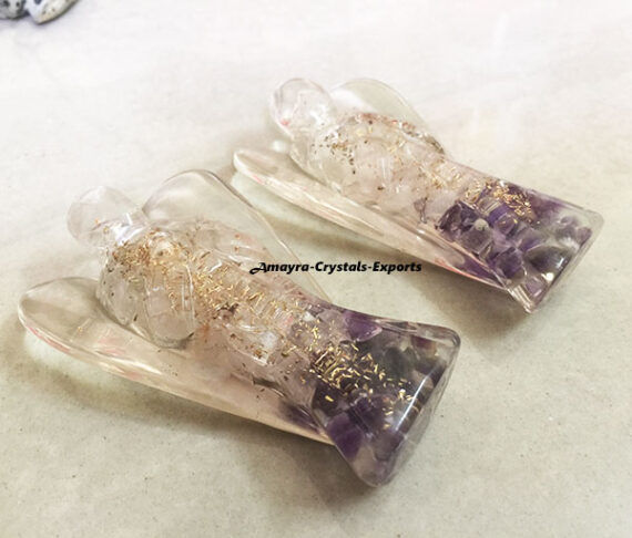 Orgonite Crystal & Amethyst 2 Inch Angel