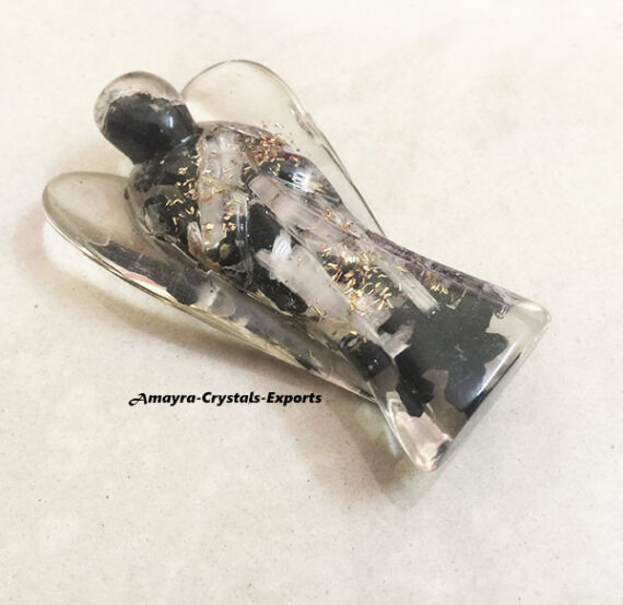 Orgonite Black Tourmaline & Selenite 2 Inch Angel