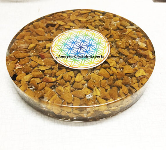 Orgone Camel Agate Flower Of Life Coaster