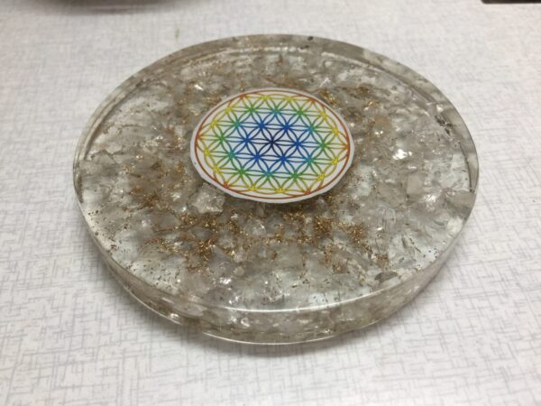 Orgone Crystal Quartz Flower Of Life Coaster