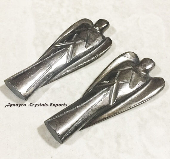 Natural Gemstone Hematite 2 Inch Angel