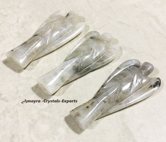 Natural Gemstone Rainbow Moonstone 3 Inch Angel