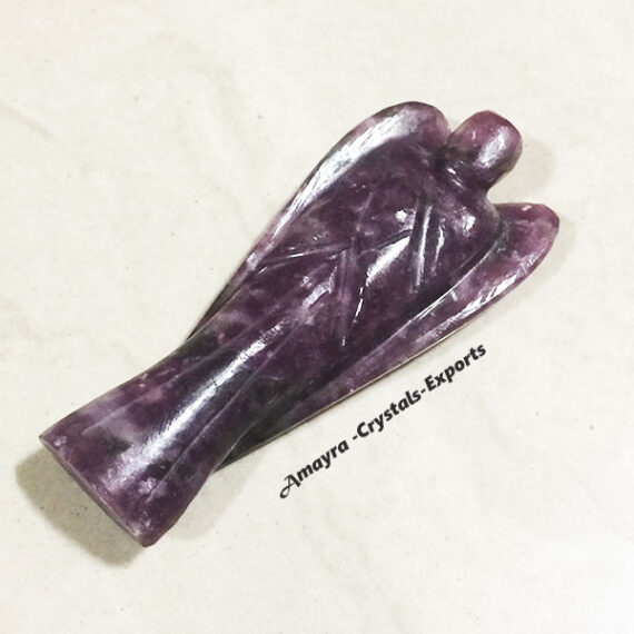 Natural Gemstone Lepidolite 2 Inch Angel