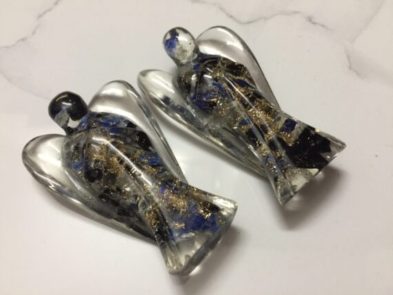Orgonite Black Tourmaline & Lapis Lazuli 2 Inch Angel