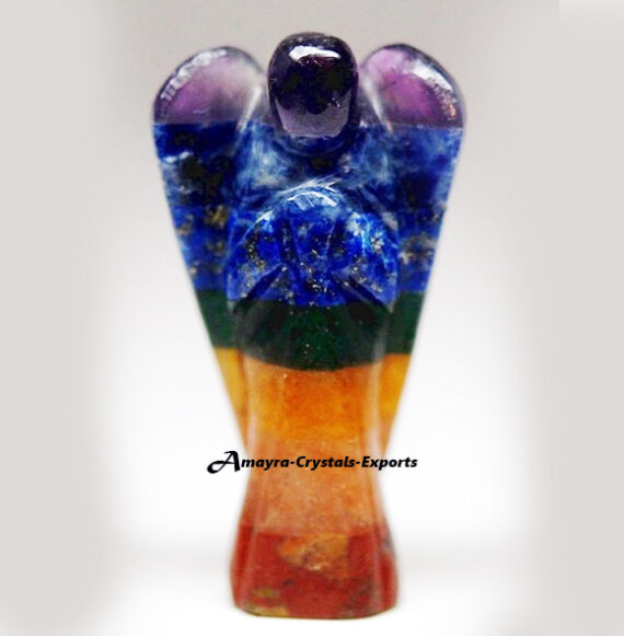 Natural Gemstone Chakra Bonded 3 Inch Angel