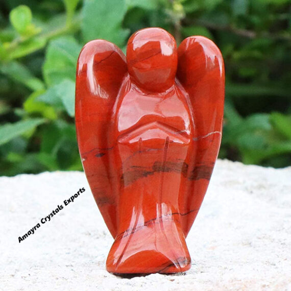 Natural Gemstone Red Jasper 2 Inch Angel