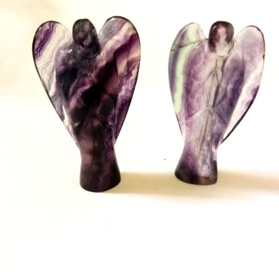 Natural Gemstone Purple Fluorite 3 Inch Angel